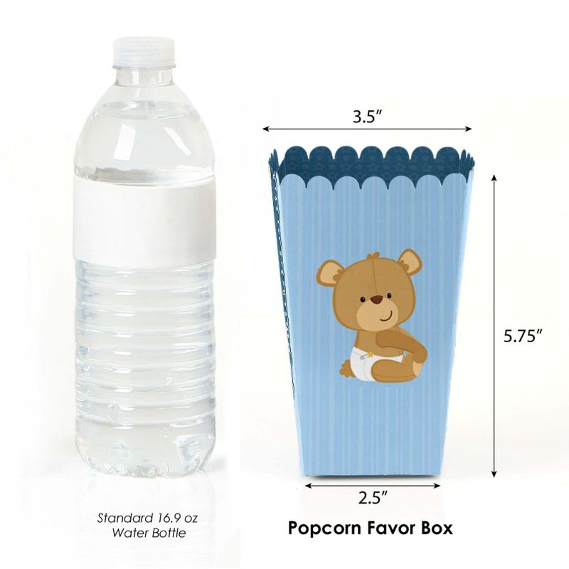 Big Dot of Happiness Baby Boy Teddy Bear - Baby Shower Favor Popcorn Treat Boxes - Set of 12, 2 of 6