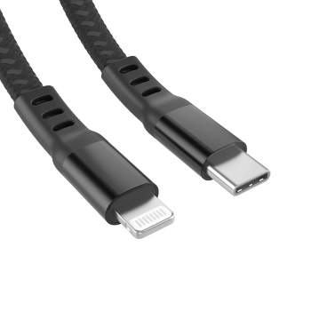 Just Wireless Ultra Braided Lightning to USB-C Flat Cable