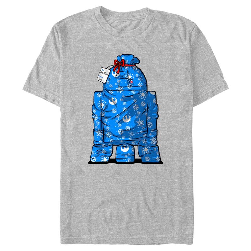 Men's Star Wars Christmas R2-D2 Wrapped Present T-Shirt, 1 of 6
