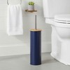 Evideco French Home Goods Metal Toilet Brush and Holder Set With Bamboo Lid - 2 of 4