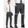 Lars Amadeus Men's Regular Fit Flat Front Business Checked Pattern Dress Pants - 4 of 4