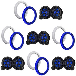 Kicker (4 Pair ) 51MSS84 8" Component LED Premium Marine Speakers & 51KLSR88 - 8.8-Inch to 8-Inch LED Adapter Rings Bundle - 1 of 4