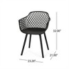 SKRAN Set of 2 Outdoor Dining Chair Set, Plastic Mixed Diamond Grid Chairs for Patio, Balcony, Garden - 3 of 4