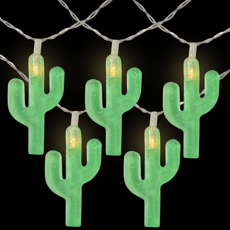 Northlight 10ct Battery Operated Cactus Summer LED String Lights Warm White - 4.5' Clear Wire, 3 of 6