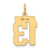 Black Bow Jewelry 14k Yellow Gold, Athletic Collection, Small Polished Number 13 Pendant - 3 of 4