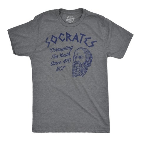 Мужские футболки Crazy Dog T-Shirts, Inc. Mens Funny T Shirts Socrates Sarcastic Graphic Novelty Tee for Men - Crazy Dog Men's T Shirt for Nerds Dark Grey XL