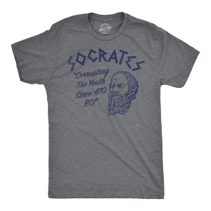 Mens Funny T Shirts Socrates Sarcastic Graphic Novelty Tee For Men - Crazy Dog Men's T Shirt - 1 of 4