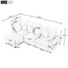 NicBex 96.45 Inch Modular Sectional Sofa with 3 Usb Ports Mid-Century Upholstered Sofa Couch with Storage Ottoman and 5 Pillows for Living Room - 3 of 4