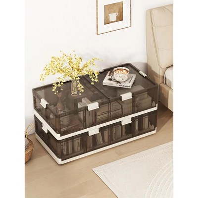 2 Pack Stackable Storage Containers Rolling Plastic Storage Bins