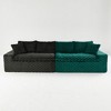 120" Color-Block Turtle Velvet Sofa with Ergonomic Backrests & High-Density Cushions - 3 of 4