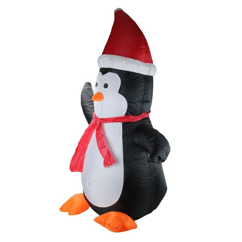 Northlight 4' Black and White Inflatable Festive Penguin Christmas Yard Decor, 3 of 5