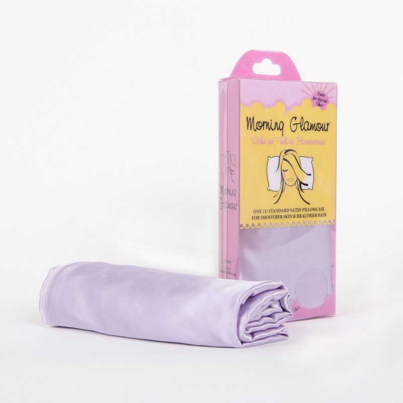 Morning Glamour Standard Satin Solid Pillowcase Lavender, 3 of 7