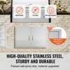 VEVOR BBQ Access Door, 33W x 22H Inch Double Outdoor Kitchen Door, Stainless Steel Flush Mount Door, Wall Vertical Door with Handles, Silver - 4 of 4