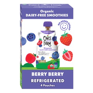 Once Upon a Farm Berry Berry Organic Dairy-Free Kids' Smoothie - 16oz/4ct - 1 of 4
