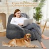 Giant Bean Bag Chair, Faux Fur Bean Bag Couch, Bean Bag Chair for Adults, Lazy Sofa Floor Sofa w Handle, Bean Bag for Gaming&Reading - 4 of 4