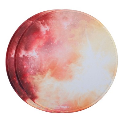Insten 2 Pack Round Mouse Pad Galaxy Space Planet Design, Stitched Edges, Non Slip Rubber Base, Smooth Surface Mat (7.9" x 7.9")
