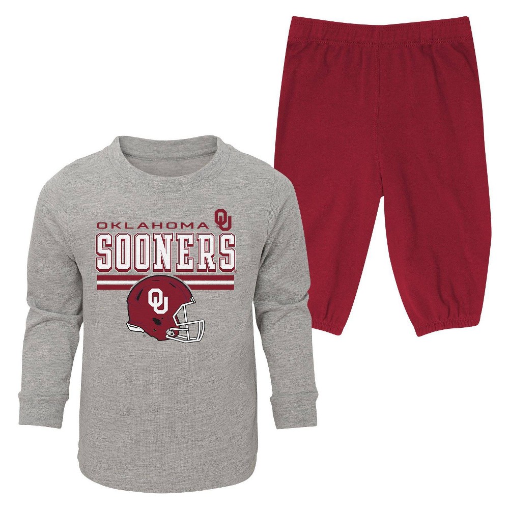 NCAA Oklahoma Sooners Toddler Boys' 2pc Long Sleeve T-Shirt & Pants Set - 3T