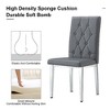 CAVINAS Velvet Armless Chairs, Dining Chairs with Metal Legs, Grid and Buckle Design for Kitchen, Conference Room, Living Room - 4 of 4