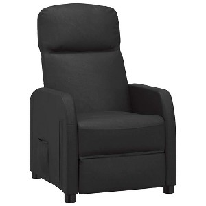 vidaXL Reclining Chair Leisure Recliner for Home Theater Cinema Faux Leather - Black - 1 of 4