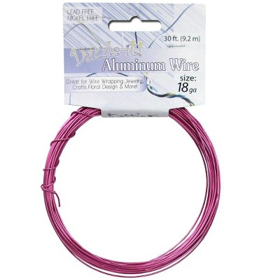 John Bead 18 Guage Fuchsia Aluminum Jewelry Wire, 30ft
