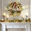 2 in 1 Christmas Wreath and Garland Set, Artificial Front Door 16"/ 24" Christmas Wreath and 6 Ft Garland Decorations Set - 3 of 4