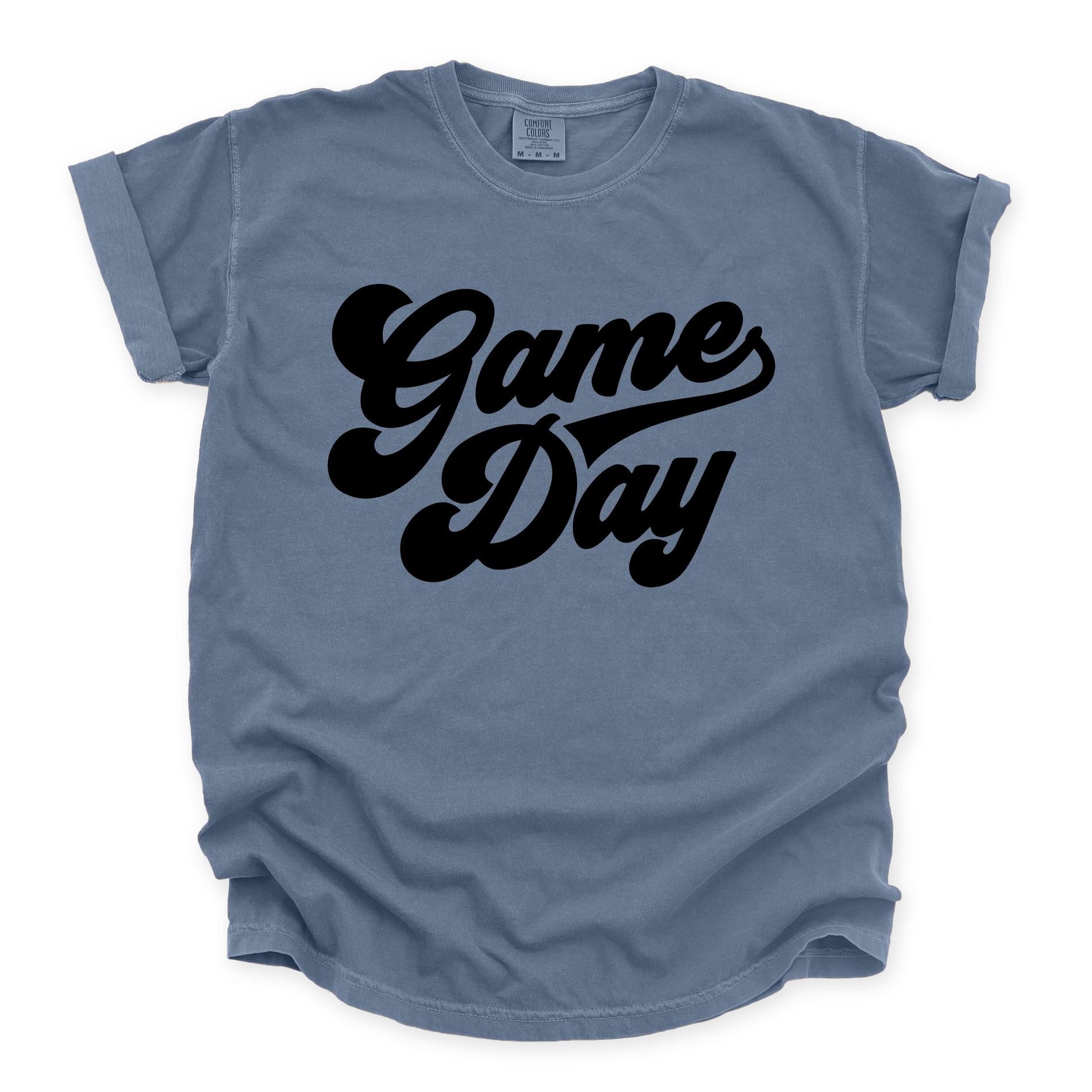 Game Day Retro Puff Print - Womens Garment Dyed Graphic T-Shirt