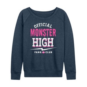 Women's - Monster High - Fang Lightweight French Terry Wide Neck Long Sleeve Shirt - 1 of 4