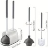 JANSNO 2-in-1 Toilet Brush & Plunger Set with Holder - Efficient Bathroom Cleaning Tool - 2 of 4