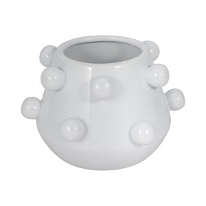 Modern Ceramic Planter with Textured Bubble Design, Ceramic Indoor & Outdoor Decorative Pot for Home & Garden - 1 of 4