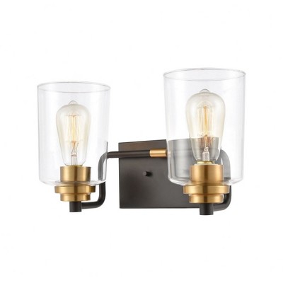 Elk Home Robins 2 - Light Vanity in  Matte Black/Brushed Brass