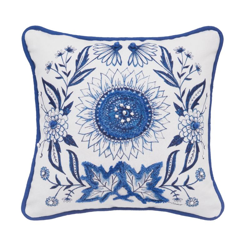 C&F Home Blue Harvest Sunflower Pillow, 1 of 4