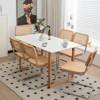 Set of 2 Velvet/Wood Rattan Upholstered Dining Chair with Chrome Legs and Mid Century Breuer Designed, 4Q -ModernLuxe - 2 of 4