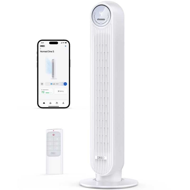 Dreo Nomad Oscillating Smart Tower Fan White, 1 of 10