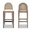 CAVINAS Dining Chairs Kitchen Chairs Set of 2 Upholstered Chair Curved Back Cane Rattan Bar Height Stools, Fabric Accent for Kitchen, Bedroom - 4 of 4