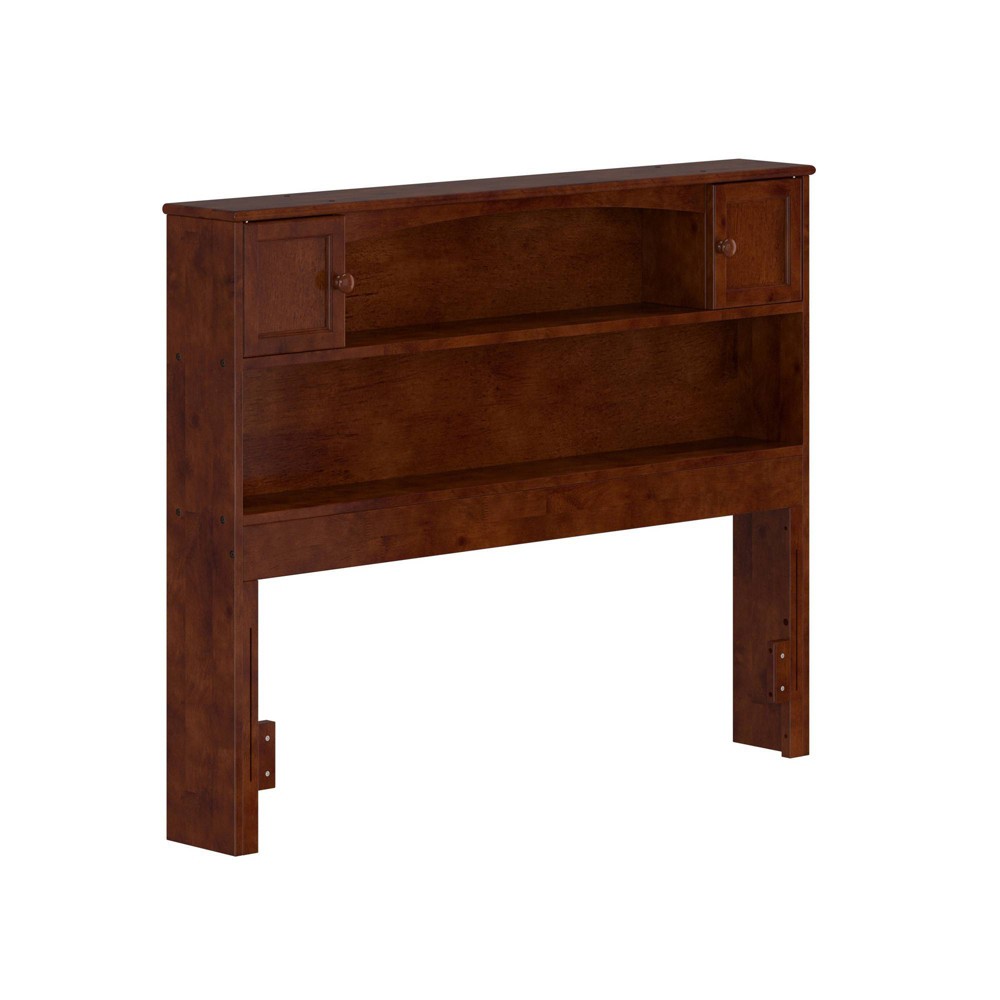Photos - Bed Frame AFI Full Newport Bookcase Headboard Walnut - : Dual Shelves & Concealed Compartments 