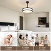 Ludomide 48" Modern Retractable Ceiling Fan with Lights and Remote, Black Dimmable LED Chandelier Fandelier, Silent Reversible Invisible Fan - 2 of 4