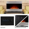 Hasting Home 36-inch Wall Mounted Electric Fireplace - Modern Stainless-Steel Fireplace with Floor Stand, Remote, and Adjustable Heat and Brightness - 4 of 4