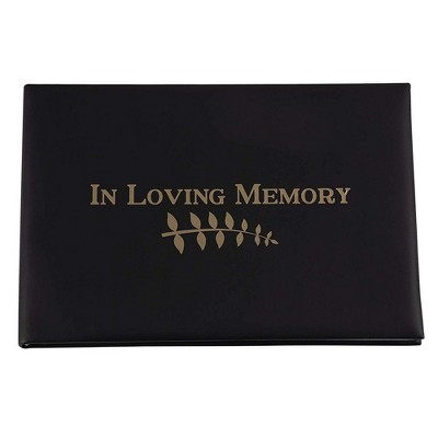 Funeral Guest Book - in Loving Memory Guest Book, Condolence Book, Memorial Guest Book, Black with Gold Foil Print, 48 Pages 96 Sheets, 8.1x5.5"