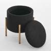 FONTOI Round Storage Ottoman, Ottoman Foot Stools with Removable Lid for Living Room Bedroom, Black, 13"*15.8"*13" - 4 of 4