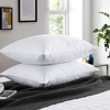 Peace Nest Goose Feather Down Pillow White Quilted Cotton Cover Set of 2 - 2 of 4