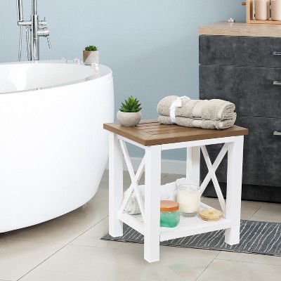 Rustic Charm 18" Metal and Polystyrene Multipurpose Side Table