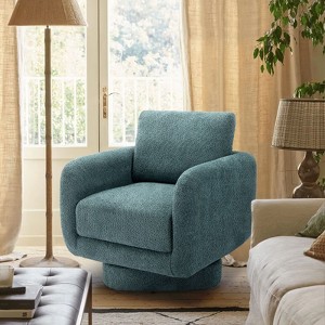 Swivel Accent Chairs for Living Room, 32Inches Wide Upholstered Armchair with Plush Back Pillow, Modern Sofa Corner Barrel Chair - 1 of 3