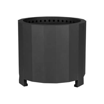 Emma and Oliver Steel Portable Smokeless Wood Burning Firepit with Waterproof Cover for Outdoor Use