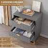 coucheta 3/4 Drawer Dresser with Metal Legs, Modern Wood Dressers Chest Organizer with Wide Storage,for Bedroom, Living Room, Hallway, Entryway - 3 of 4