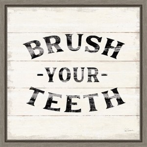 Amanti Art Shiplap Bath III by Sue Schlabach Canvas Wall Art Print Framed 16-in. x 16-in. - 1 of 4