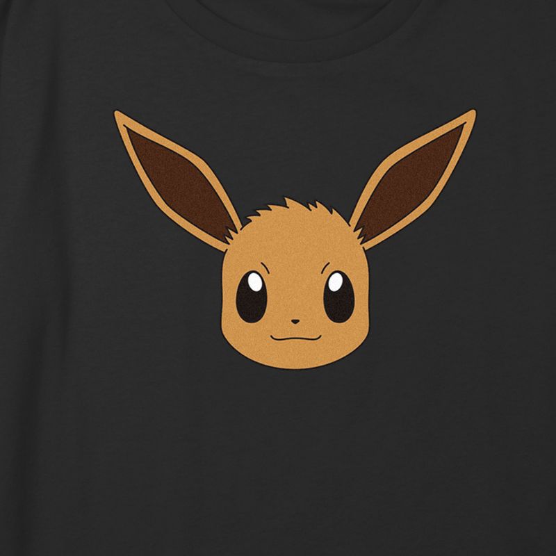 Girl's Pokemon Eevee Face Portrait Crop Top T-Shirt, 2 of 4
