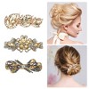 Unique Bargains Women's Hair Barrettes Shining Rhinestone Flower Butterfly Flower Shape Hair Clip Spring Hair Barrette Hair Accessories 3Pcs - 3 of 4