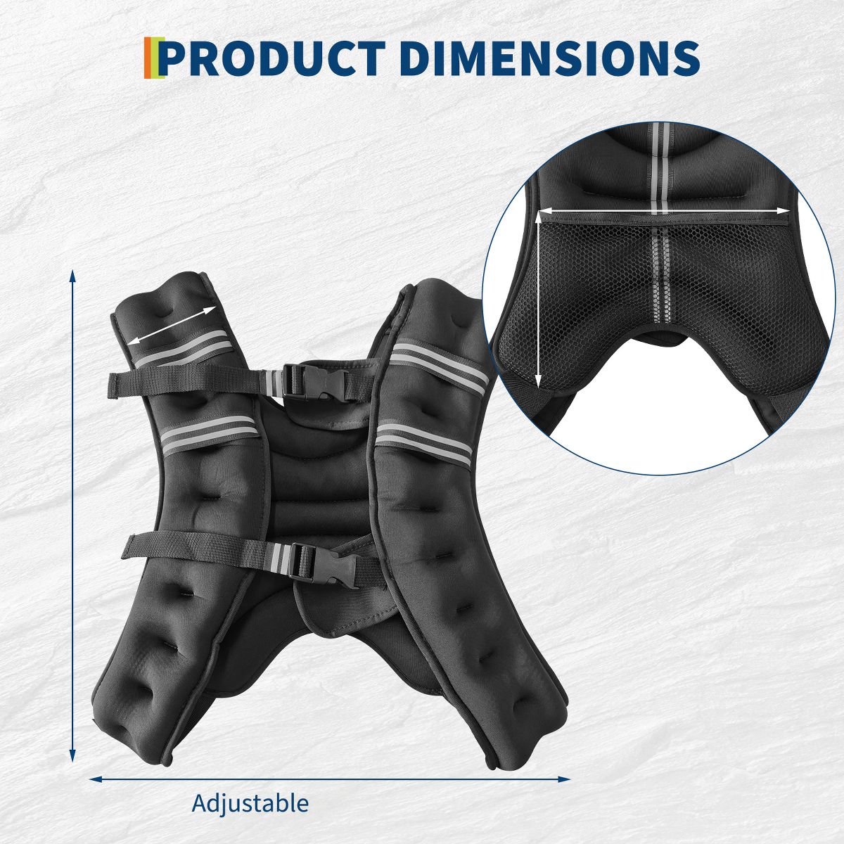 Weighted Vest, Weight Vest with Reflective Stripe and Pocket for Home Gym,Workout, Strength Training - thumbnail 6
