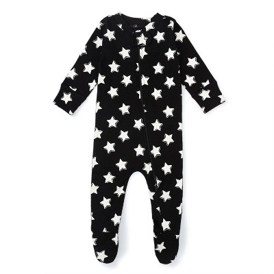 Image of Monica + Andy Baby Zip-Up Stars Sleep N' Play - Black 6-9M