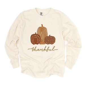 Simply Sage Market Women's Boho Thankful Pumpkins Long Sleeve Garment Dyed Tee - 1 of 4